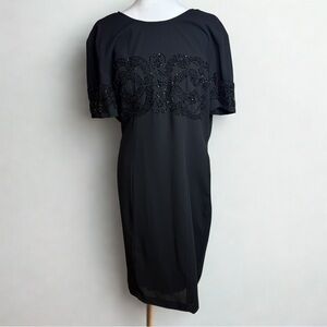 Marianna Black Beaded Midi Dress